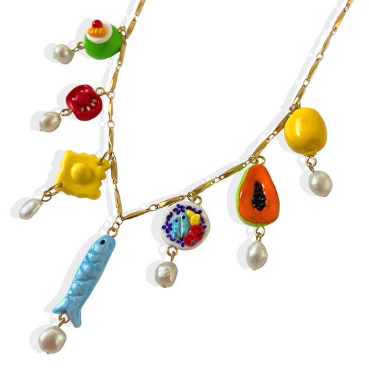 Summer Lunch Charm Necklace